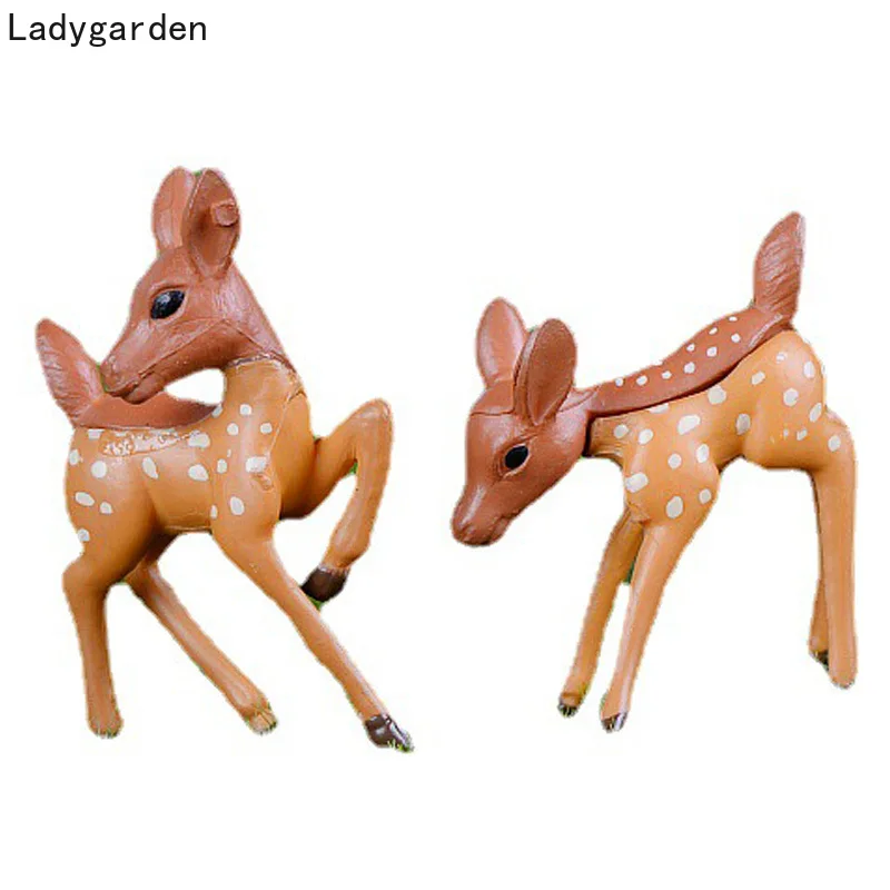 

20PCS Artificial Mini Sika Deer Giraffe Fairy Garden Miniatures Gnomes Moss Terrariums Resin Crafts Figurines Home Decoration