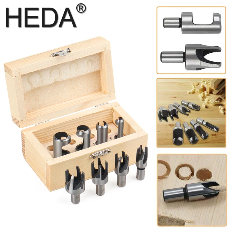 6/10/13/16mm 8Pcs Woodworking Drill Bit Claw Type Carpentry Cork Drill Woodwork Plug Cutter Cork Knife Carbon Steel Hand Tool 8pc wood plug cutter drill bit set tapered taper cutting tool cork drill bit knife hss taper claw type 6mm 10mm 13mm 16mm