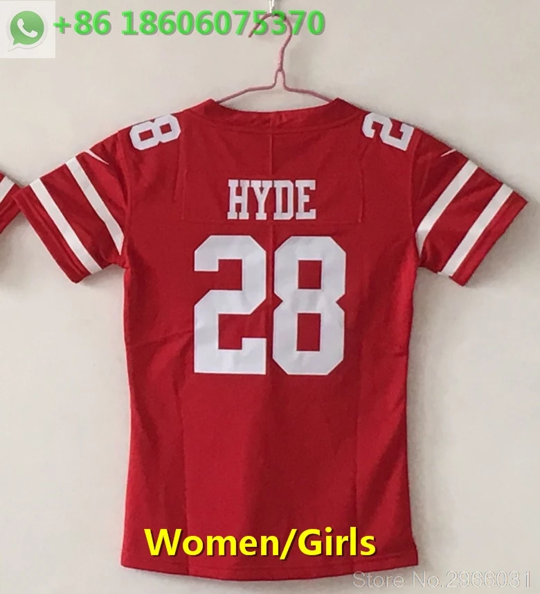 for women San Francisco A+++ качественные женские 10 Jimmy Garoppolo 16 Joe Монтана Карлос 28 Hyde NaVorro 53 Bowman Jimmy Jersey - Цвет: for women