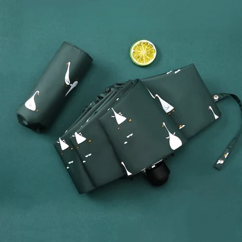 

Fashion Cartoon Duck Design Five-folding Umbrella Windproof UV Protect Umbrella For Women Girl Sunny And Rainy Folding Parasl