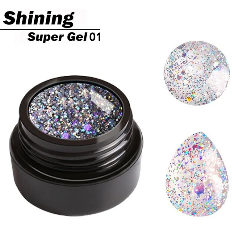 Nusx Diamond Nail Gel Varnish Glitter LED UV Gel Manicure Shiny Sequins Gel Nail Polish Vernis 4
