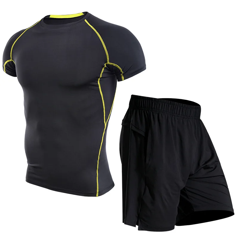 Мужская спортивная одежда, костюмы, спортивные колготки, одежда для тренировок, спортивный комплект для бега, спортивный костюм для бега, сухой крой, большие размеры
