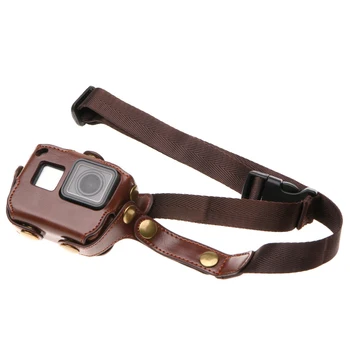 

Shock Proof PU Leather Protective Cover Solid Case Anti-fall Accessories Portable Organizer Camera Bag Safe For Gopro Hero 6 5