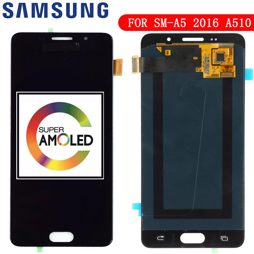 

100% Test Super AMOLED LCD for Samsung Galaxy A5 2016 A510F A510M A510FD A5100 A510Y LCD Display Touch Screen Digitizer Assembly