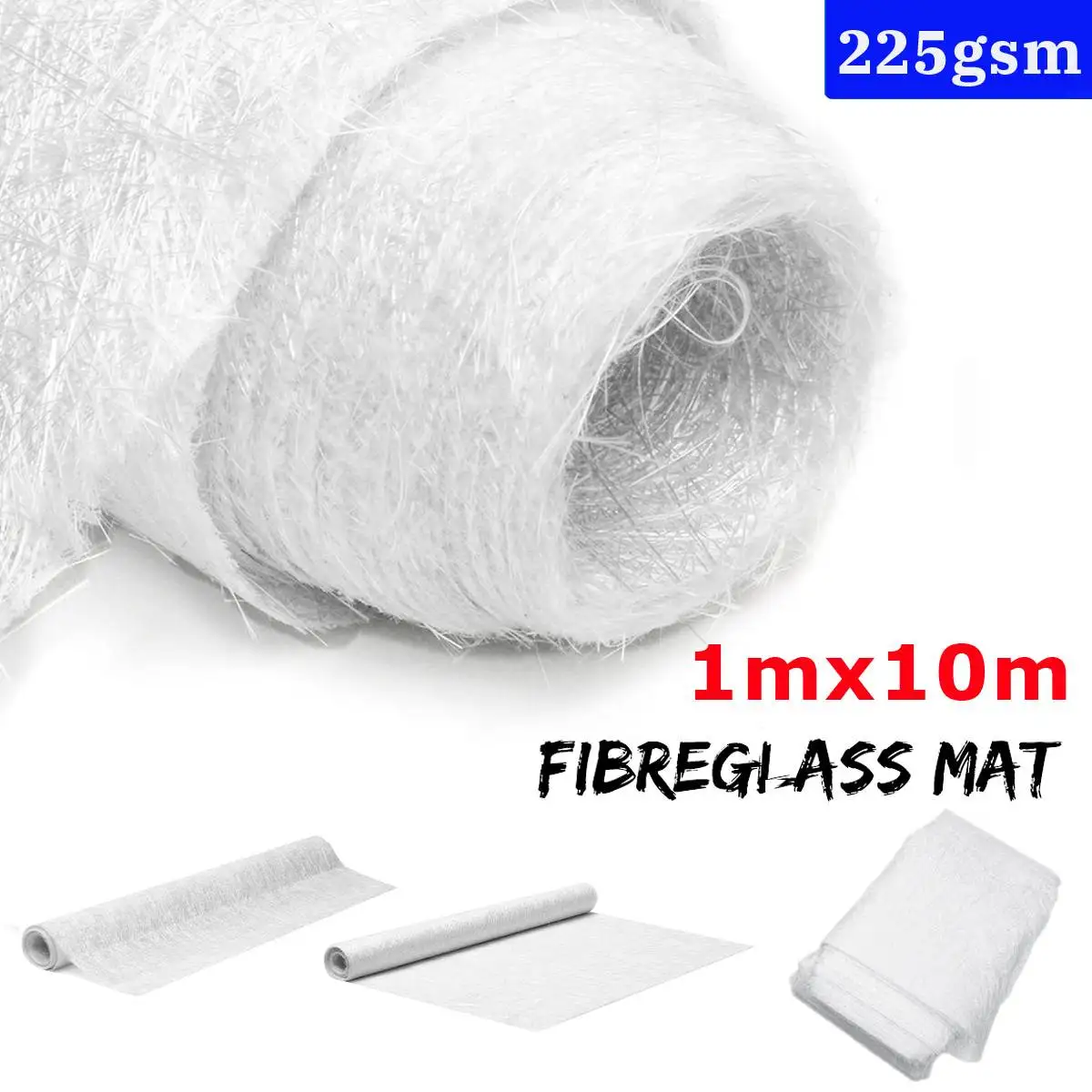 

10mx1m 225g Fibreglass Mat Fibre Glass Cutting Fiber Cloth Strand Matting For GRP Resin Work