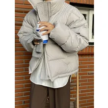 

Winter Women's Down Jacket Fashion Short Korean Loose Bread Coat White Duck Down Jacket Women Outdoor Casual Cotton Clothing