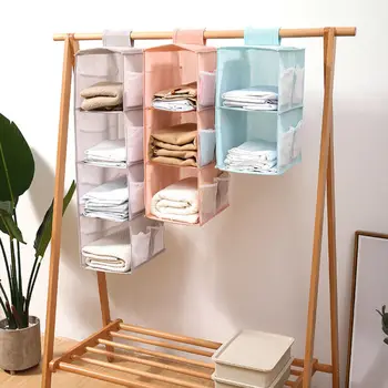 

2/3/4 Layer Tidy Holder Hanger Bra Rack Hanging Hang Wardrobe Storage Underwear Organizer Shelf Clothes Bag Closet