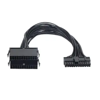 

ATX 24Pin 2 Dual Molex PSU Power Supply Cord Motherboard Adapter Cable Starter Extender Synchronous Black
