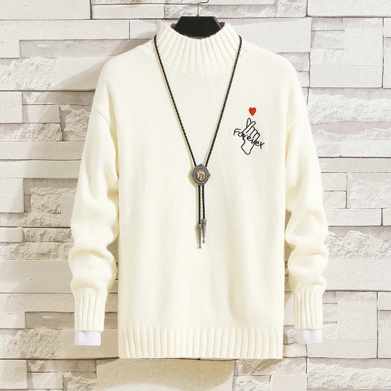 

2019 New Autumn Winter Men's Christmas Sweater Turtleneck Casual Printed Male Sweaters Slim Fit Brand Knitted Mens Pullovers