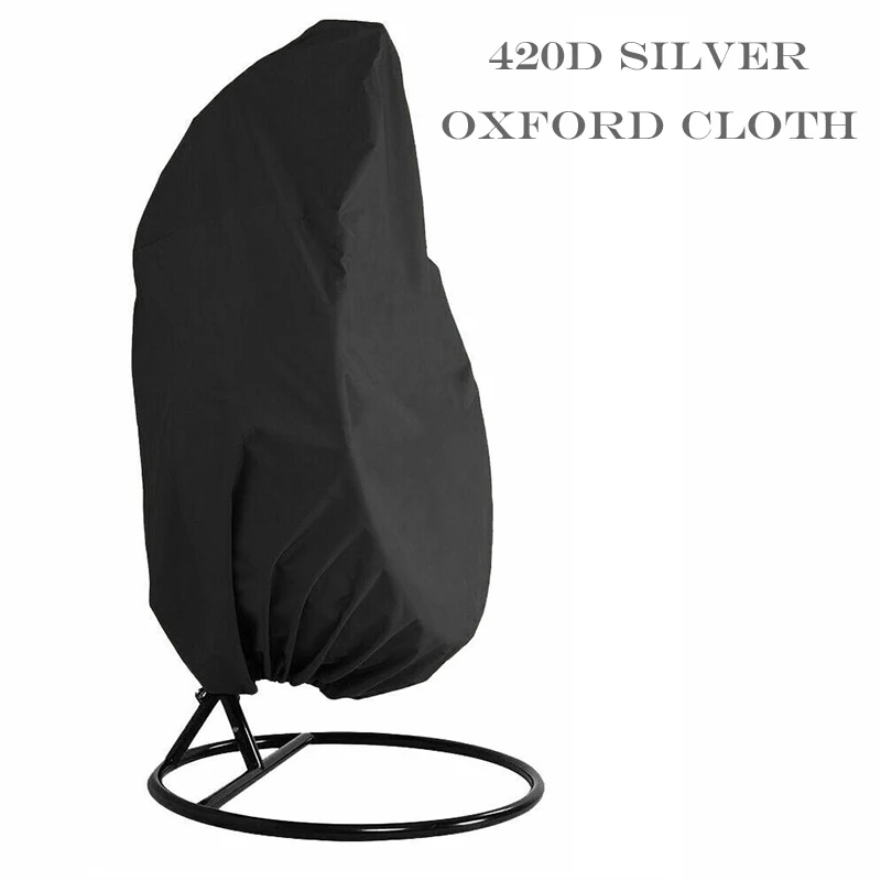 

Swing Chair Cover Balcony Hanging Seat Waterproof Dust-Proof Patio Chair Cover 420D Silver Oxford Cloth Rattan Egg Seat Protect