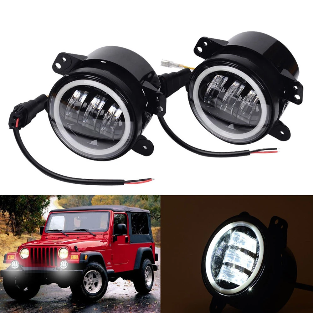 

Белый Halo Кольцо 4 дюймов переднего бампера светодиодный фонарь светильник для Jeep Wrangler Jk 2007-2008 автомобильные аксессуары