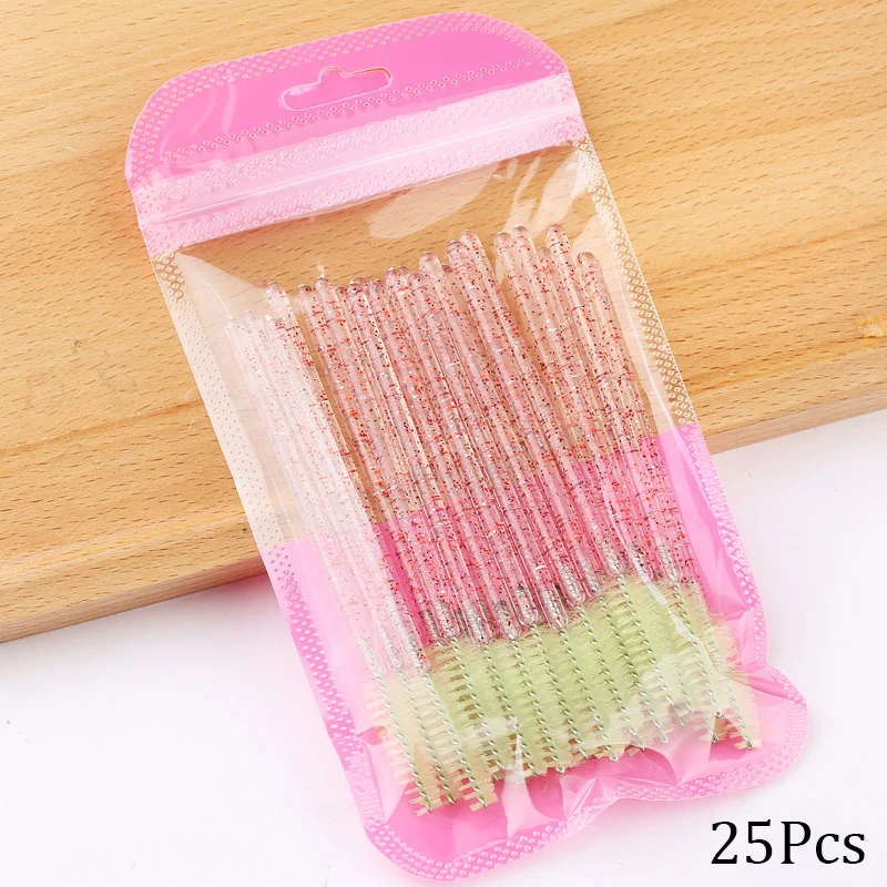 B-Green-25pcs 50 шт. одноразовый Кристалл щеточки с тушью для ресниц палочки Аппликатор Прививка ресниц Керлинг гребень Красота Макияж инструмент - Handle Color: B-Green-25pcs
