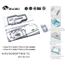 Bykski – bloc de GPU avec fond de panier actif pour EVGA RTX 3090 3080Ti 3080 FTW3 Ultra Gaming, refroidisseur d'eau N EV3090FTW3 TC 