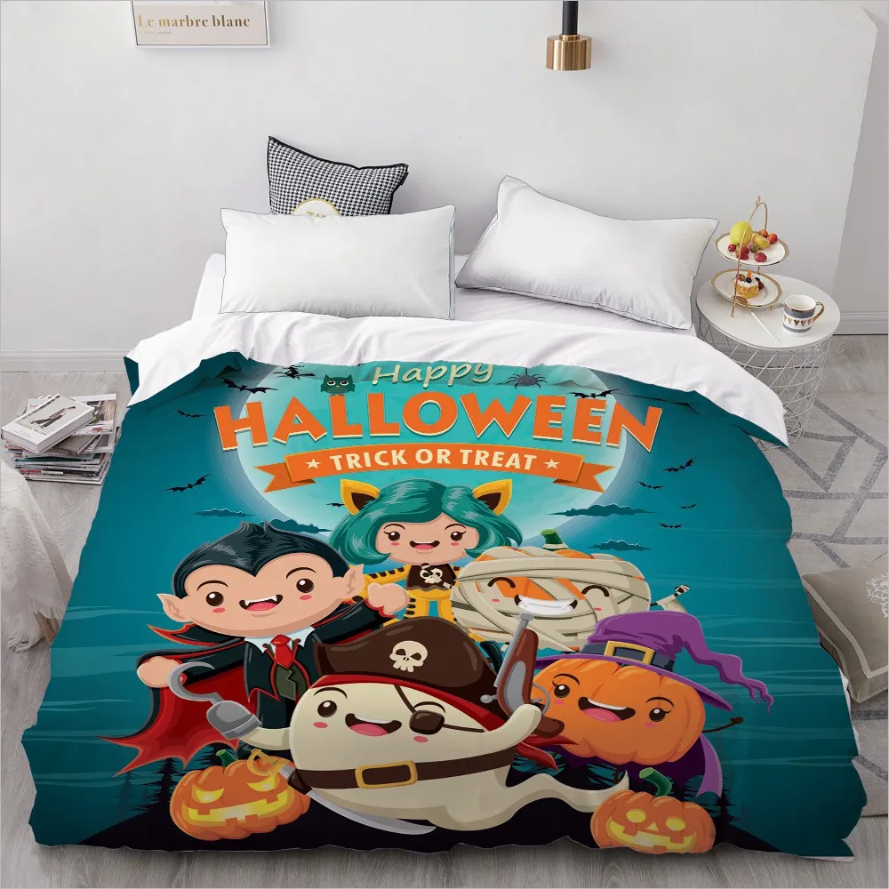 3D Happy halloween Duvet Cover 200*200/Queen/King/Double,Bed Blanket/Comforter/Quilt case,Bedding for Kids/baby/children 220x240 - Цвет: HW 911