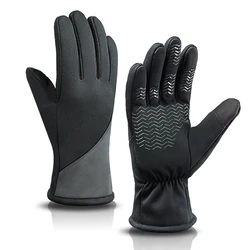 OZERO Unisex Waterproof Anti Slip PU Gloves Autumn Winter Warm Touch Screen Full Finger High Quality Bike outdoor skiing Gloves