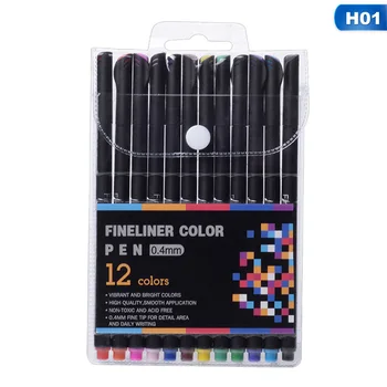 

12 24 36PCS/Set Colorful Fiber Marker Pen Set Fineliners Painting Felt Tip Fine Hook Line Pen Markers Sketch Drawing Art