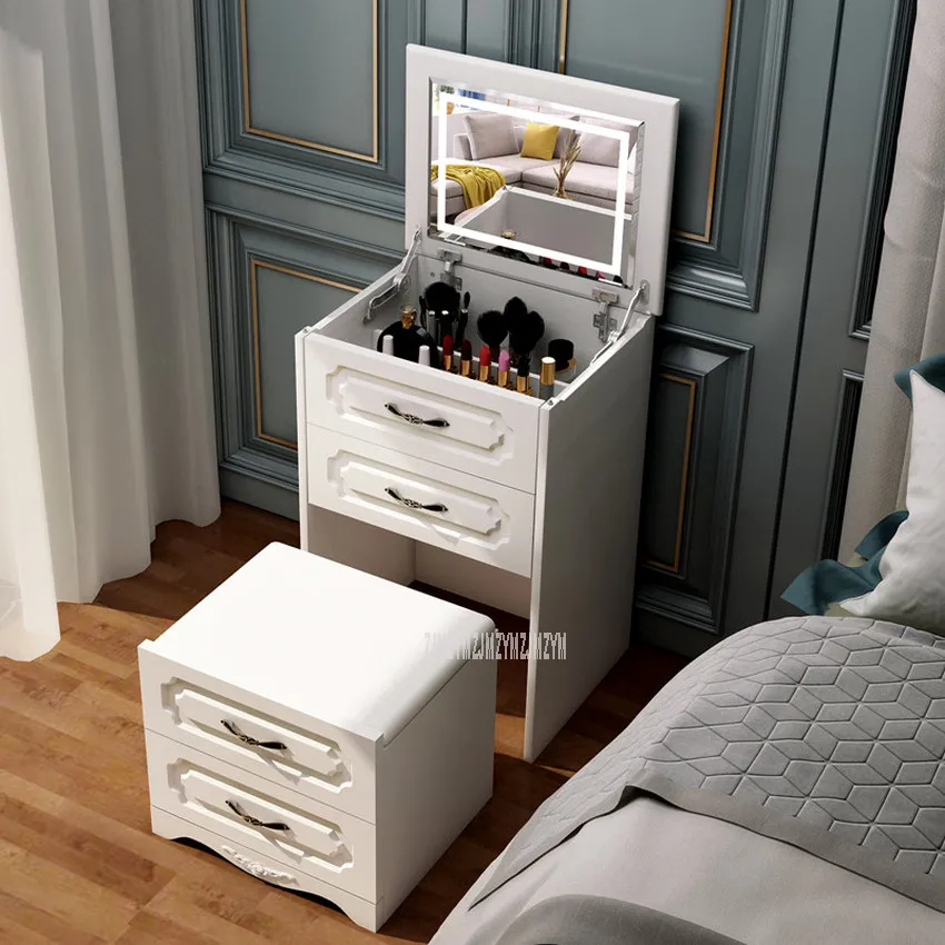 Modern Mini Dressing Table With Drawer Flip Mirror Multi-functional Home  Bedroom Makeup Dresser Table Home Family Furniture