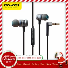 Awei ES-70TY наушники-вкладыши с микрофоном металлические стерео наушники Проводная гарнитура супер бас наушники для iPhone samsung Xiaomi