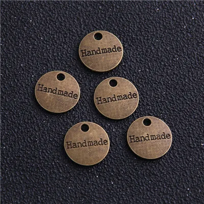 Antique Bronze 30 шт. модные пряжки металлические метки для ювелирных изделий сплав античная бронза 14 мм тарелка ручной работы подвески с буквами - Окраска металла: Antique Bronze