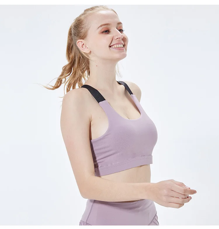 New Bra Shockproof Gathering Running Fitness Beauty Back lady Large Size vest Bra Woman Gym Shirt Vest
