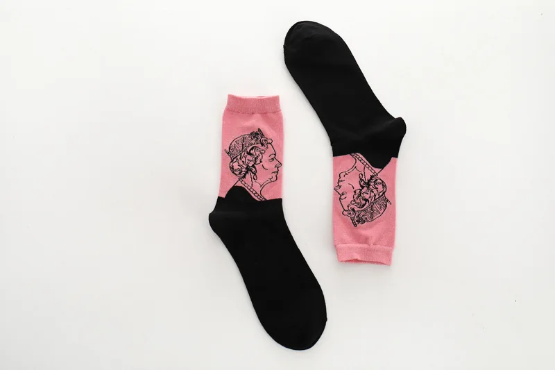 Модные хлопковые мужские носки, повседневные женские носки в стиле унисекс с рисунками маслом, забавные носки для скейтборда в стиле хип-хоп