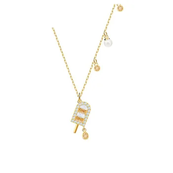 

High-quality SWA original romantic, simple and elegant ice-cream with pearl and gem Necklace