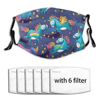 

Anti Haze Cute Unicorns In Cartoon Reusable Breathable Unisex Filter Air Mouth Face Mask Respirator Dust Mask Mouth cover