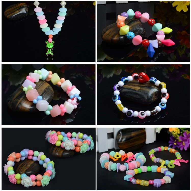 Diy Handmade String Beads Bracelet Kit Children Beaded Toy For Kids Bracelet  Girls Toys Plastic Make Necklace Bracelet Jewellery - Beads Toys -  AliExpress