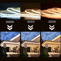 UL Listed COB LED Strip Light 320 480 LEDs/m 16.4ft High Density Flexible Tape Ribbon 3000-6500K RA90 Led Lights DC12V 24V 4