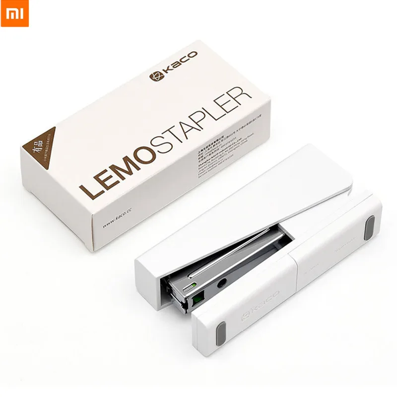 Original Xiaomi Mijia Kaco LEMO Stapler 24/6 26/6 with 2000 pcs Staples for Paper Binding Business School Office Use | Электроника