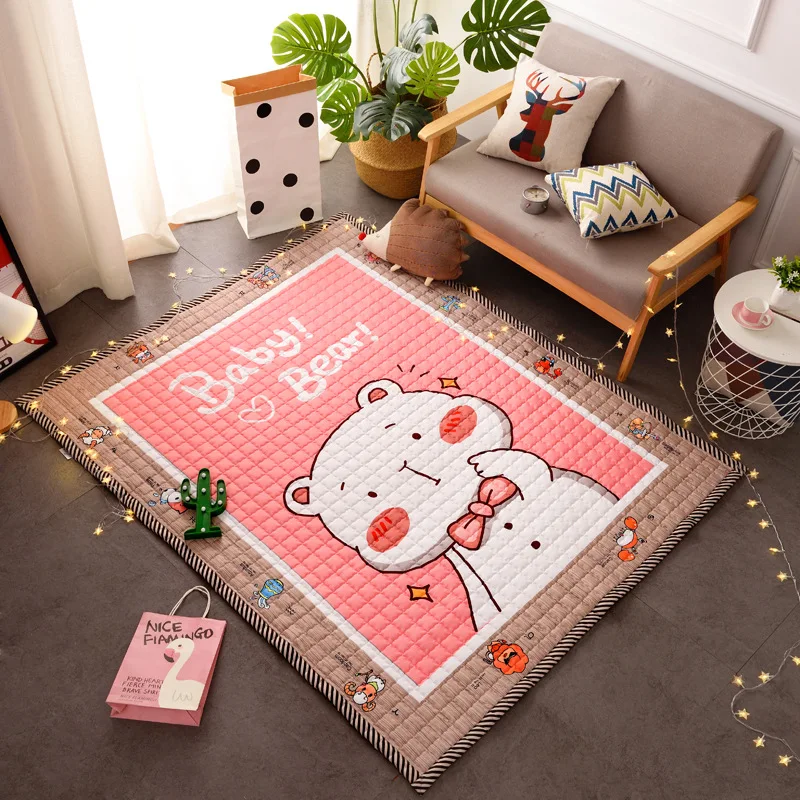 Детская мозаика игровой коврик Детский ковер детские игрушки 145X195X1,5 см машинные моющиеся коврики для гостиной Противоскользящий ковер для спальни - Цвет: 2