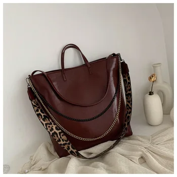 

2020 women bucket shoulder bags three starp cross body bags vintage leopard women tote casual travel bags drop shipping M723