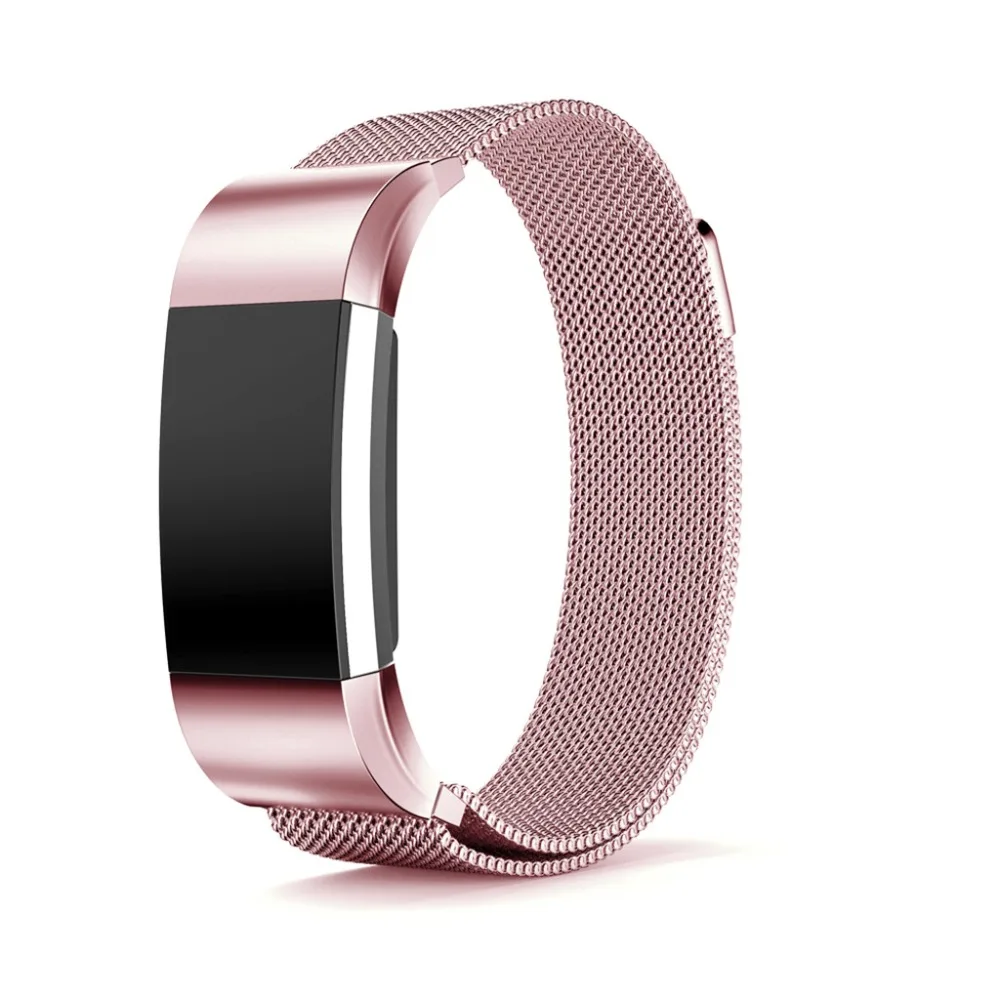 Магнитный регулируемый браслет из нержавеющей стали для зарядки Fitbit