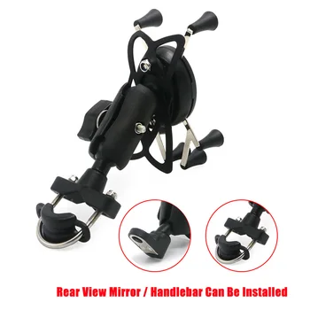 

Adjustable Lazy Motorcycle Rear View Mirror Handlebar Mount Stand Support Cell Phone Holder For Smart Mobile Phone GPS Holder