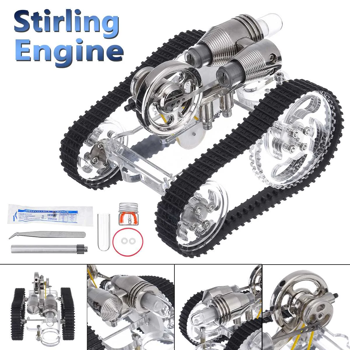 

Double-cylinder Micro DIY Stirling Engine External Combustion Engine School Demonstration Early Learning Education Toys For Kids