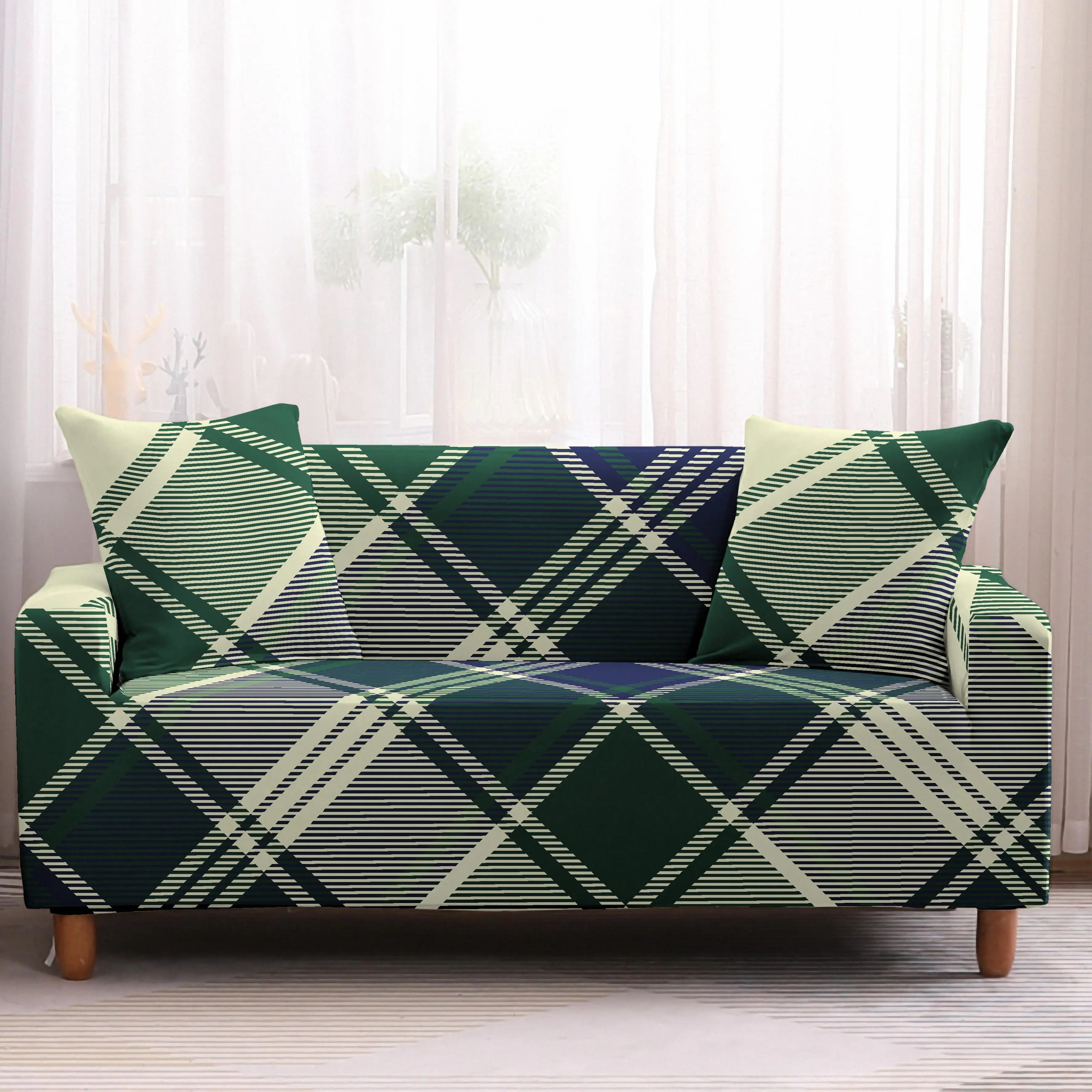 Геометрические клетчатые эластичные чехлов секционные эластичный стрейч диван покрытие для Гостиная чехол для дивана кресло для Ipad Mini 1/2/34 местный - Цвет: 5