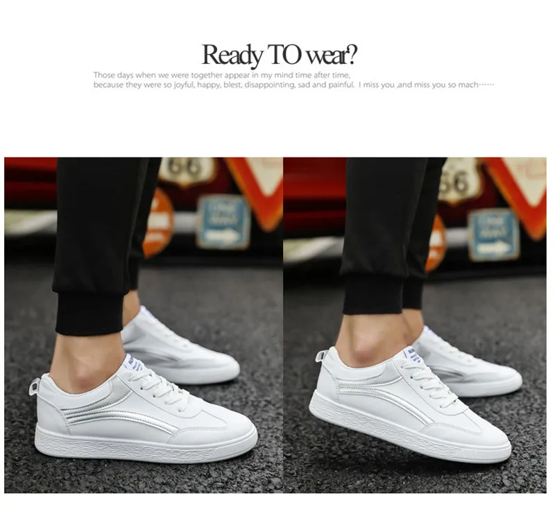 White Sneakers Spring Autumn New Men's Shoes Low-Cut Walking Man Fashion Low Top Men Casual Vulcanize Shoes Tenis