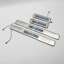 Stainless Steel Led Door Sill Scuff Plate Guard Sills Protector Trim For Chevrolet Spark