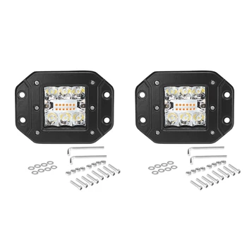 

DHBH-2Pcs 36W LED Work Light Strobe Flood Beam Bulb for Jeep Truck Tractor Boat Trailer