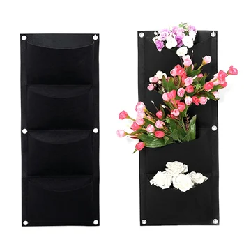 

2020 6 Pockets Felt Hanging Grow Bag Fruit Vegetable Planter Waterproof Wall Flowerpot Garden Planting Supplies