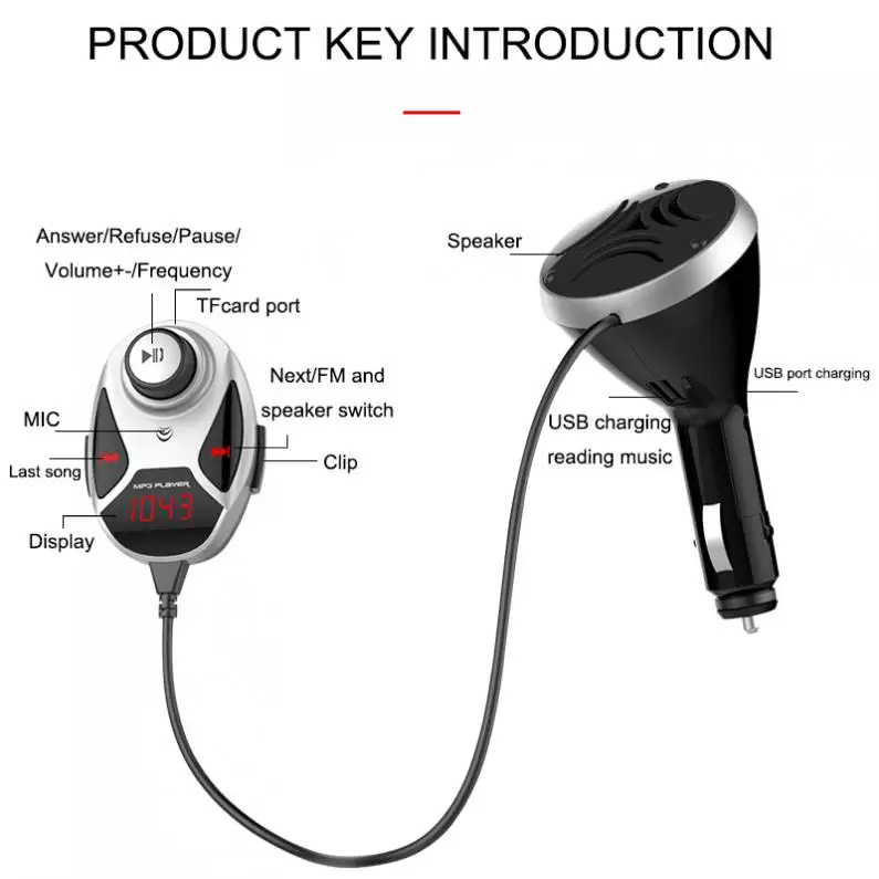 BT12 двойной USB Bluetooth fm-передатчик Аудио Автомобильный MP3-плеер беспроводной в автомобиле fm-модулятор автомобильный комплект с автономным динамиком