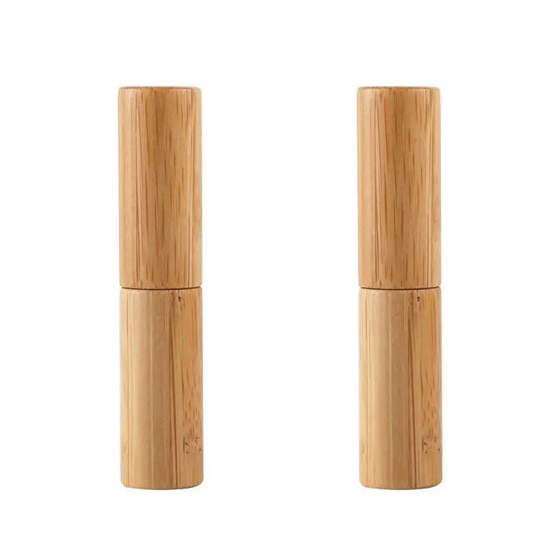 4 г/4 мл пустой натуральный бамбук DIY гигиенический бальзам для губ в тюбике косметический контейнер тюбик для блеска для губ трубка