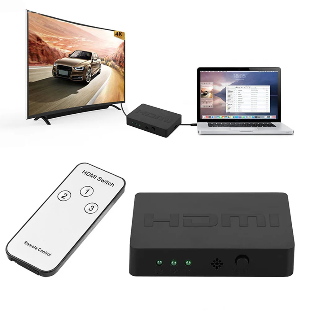 HDMI сплиттер коммутатор 2,5 Гбит/с 3 порта концентратор коробка автоматический переключатель 3 в 1 из 1080P HD 3D