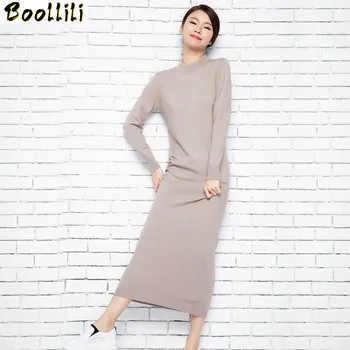 

Boollili Plus Size Autumn V-neck Winter Dresses Wine Red Casual Long knitted Dress Women's Dresses Dress Elegant Womens Clothing