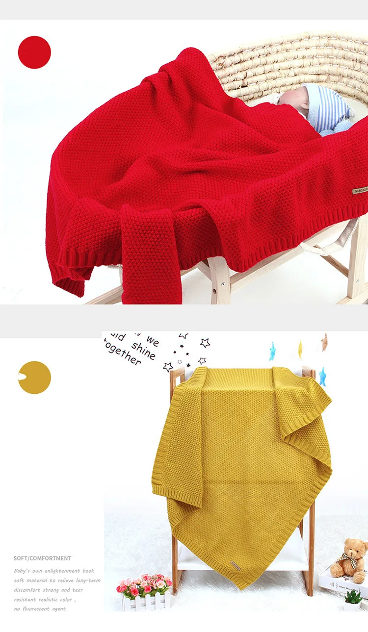 Baby Spring Autumn Blanket Newborn Wrap Blanket Knitted Plaid Blanket Stroller Sleep Cover Kids Windproof Cover Quilt
