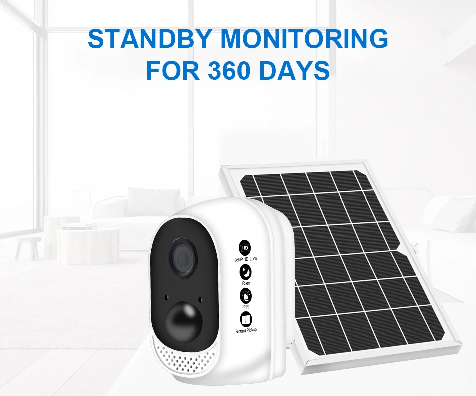 2MP Security Solar Camera Power Outdoor Waterproof Wifi IP Camera Night Vision Surveillance CCTV Camera Video Recorder 32G TF Card (1)