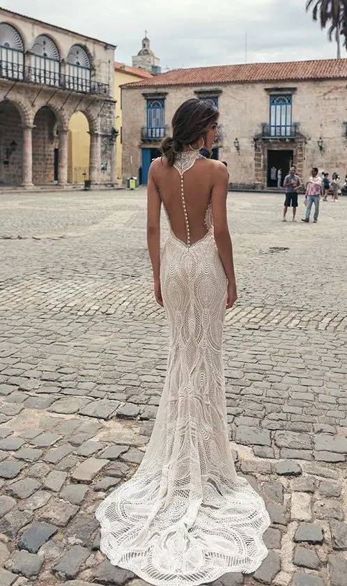 Vestido De Noiva Иллюзия Назад арабское свадебное платье класса люкс с высоким воротом свадебное платье с юбкой-годе сексуальное длинное официальное вечернее платье