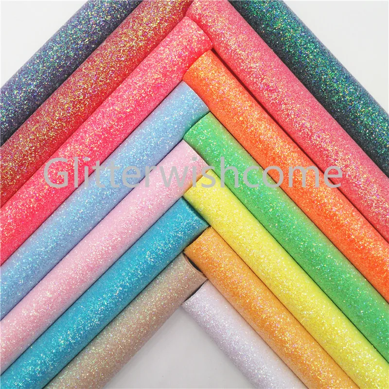 Glitterwishcome 21X29 см, размер А4, неоновая блестящая кожа, блестящая кожа, ткань из искусственной кожи, винил для бантов, GM623A