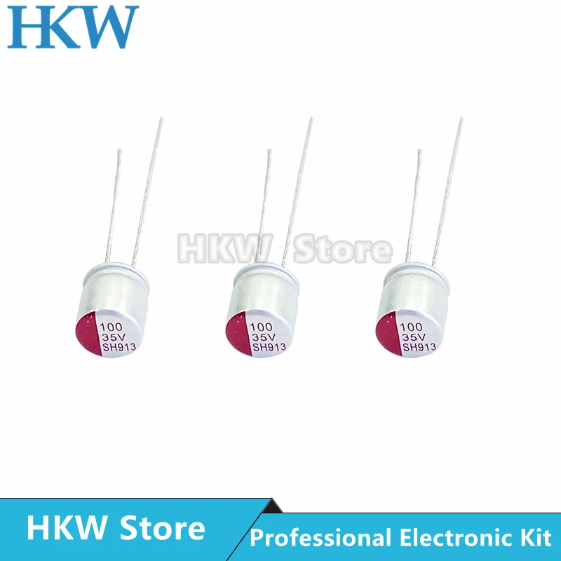 10pcs New Dip 100uf 35v 6x7mm Super Low Esr 35v100uf For Motherboard