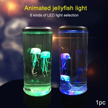 

Aquarium Atmosphere LED Night Light Hypnotic Jellyfish Color Changing Fantasy Bedside Lamp USB Powered Desktop Mood Table